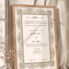 Dusty Gold Illuminated Nikkah Certificate in oak wood frame