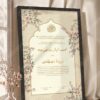 Gold Calligraphy Islamic Lattice Nikkah Certificate in fancy black frame