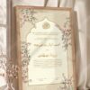 Gold Calligraphy Islamic Lattice Nikkah Certificate in oak wood frame