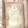 Gold Calligraphy Islamic Lattice Nikkah Certificate in peach pink frame