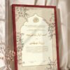 Gold Calligraphy Islamic Lattice Nikkah Certificate in royal cherry frame