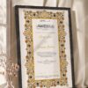 Gold Illuminated Jewel Border Nikkah Certificate in fancy black frame
