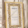 Gold Illuminated Jewel Border Nikkah Certificate in fancy golden frame