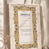 Gold Illuminated Jewel Border Nikkah Certificate in fancy off white frame