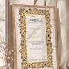 Gold Illuminated Jewel Border Nikkah Certificate in natural oak wood frame