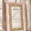 Gold Illuminated Jewel Border Nikkah Certificate in soft peach pink frame