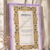 Gold Illuminated Jewel Border Nikkah Certificate in deep purple frame
