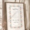 Golden Floral Crest Nikkah Certificate in brown frame