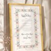Golden Floral Crest Nikkah Certificate in fancy golden frame