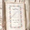 Golden Floral Crest Nikkah Certificate in fancy off white frame