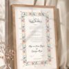 Golden Floral Crest Nikkah Certificate in oak wood frame