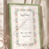 Golden Floral Crest Nikkah Certificate in olive green frame
