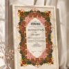 Maroon and Emerald Persian Nikkah Certificate in fancy off white frame