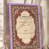 Maroon Floral Oval Cartouche Nikkah Certificate in purple frame