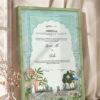 Mint Mughal Arch Garden Nikkah Certificate in olive green frame