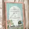 Mint Mughal Arch Garden Nikkah Certificate in soft peach pink frame