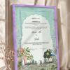 Mint Mughal Arch Garden Nikkah Certificate in deep purple frame