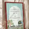 Mint Mughal Arch Garden Nikkah Certificate in rich royal cherry frame