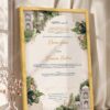 Mughal Garden Pavilion Nikkah Certificate in fancy golden frame