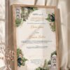 Mughal Garden Pavilion Nikkah Certificate in natural oak wood frame