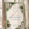 Mughal Garden Pavilion Nikkah Certificate in olive green frame