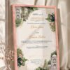 Mughal Garden Pavilion Nikkah Certificate in soft peach pink frame