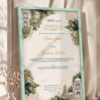 Mughal Garden Pavilion Nikkah Certificate in soft sea green frame