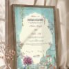 Mughal Garden and Peacock Nikkah Certificate in brown frame