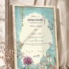 Mughal Garden and Peacock Nikkah Certificate in fancy off white frame