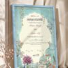 Mughal Garden and Peacock Nikkah Certificate in ice blue frame