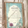 Mughal Garden and Peacock Nikkah Certificate in oak wood frame
