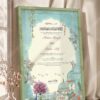 Mughal Garden and Peacock Nikkah Certificate in olive green frame