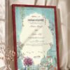 Mughal Garden and Peacock Nikkah Certificate in royal cherry frame