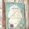 Mughal Garden and Peacock Nikkah Certificate in soft sea green frame