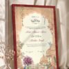 Mughal Heritage Sandstone Nikkah Certificate in rich royal cherry frame
