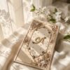Persian Illuminated Nikkah Booklet on cream silk