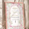 Pink Blossom Mint Arch Nikkah Certificate in soft peach pink frame