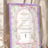 Pink Blossom Mint Arch Nikkah Certificate in deep purple frame