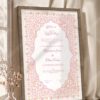 Pink Floral Islamic Nikkah Certificate in brown frame