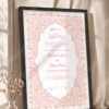 Pink Floral Islamic Nikkah Certificate in fancy black frame