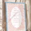 Pink Floral Islamic Nikkah Certificate in ice blue frame