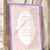 Pink Floral Islamic Nikkah Certificate in purple frame