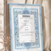 Powder Blue Persian Illuminated Nikkah Certificate in ice blue frame