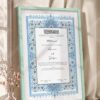 Powder Blue Persian Illuminated Nikkah Certificate in soft sea green frame