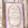 Purple Floral Wreath Nikkah Certificate in purple frame