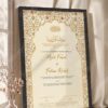 Royal Burgundy and Gold Floral Nikkah Certificate in fancy black frame