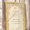 Royal Burgundy and Gold Floral Nikkah Certificate in fancy golden frame