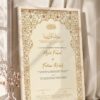 Royal Burgundy and Gold Floral Nikkah Certificate in fancy off white frame