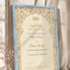 Royal Burgundy and Gold Floral Nikkah Certificate in ice blue frame