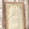 Royal Burgundy and Gold Floral Nikkah Certificate in oak wood frame